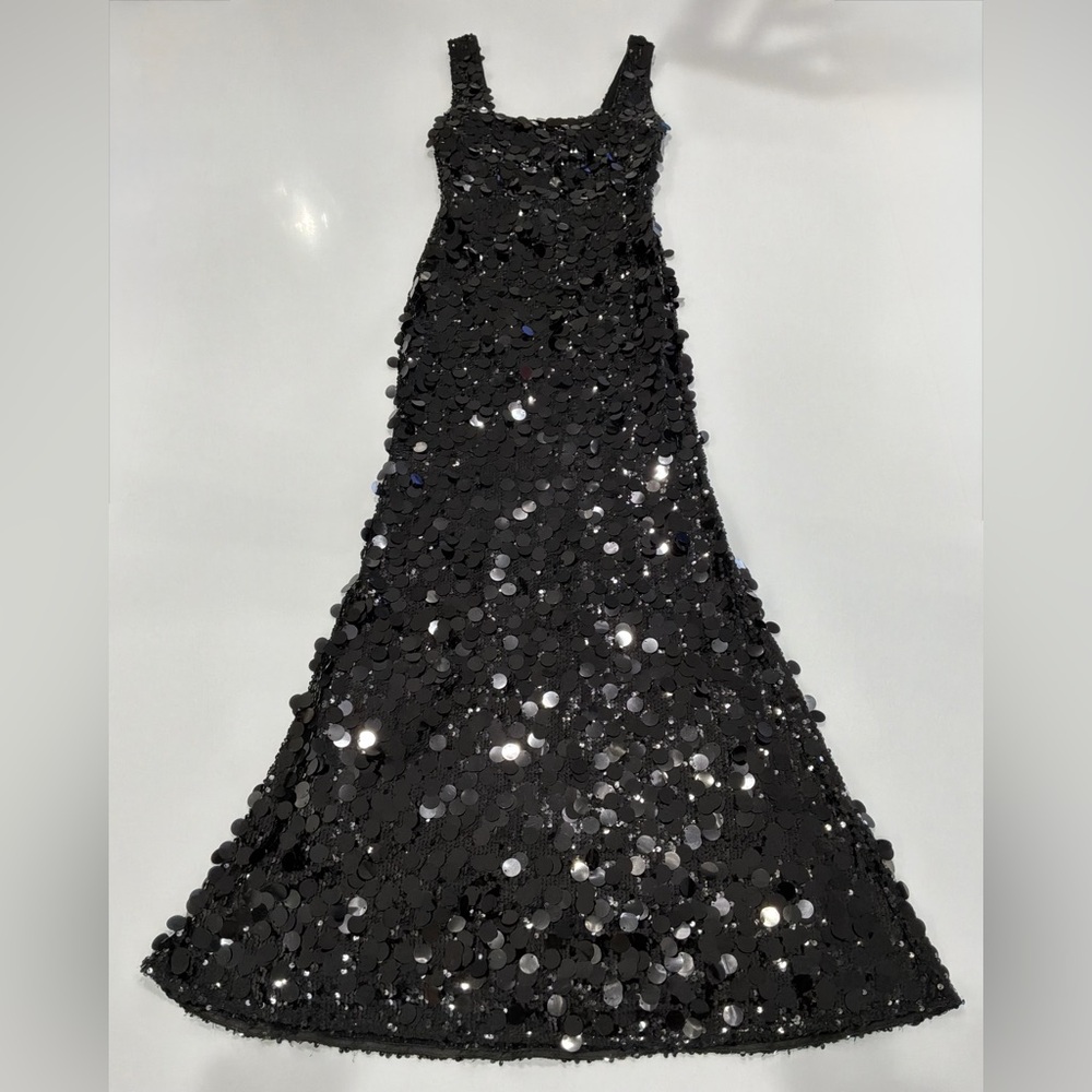 Lulus Black Sequin Maxi Dress Small Sleeveless Formal Evening Gown NWT - Picture 5 of 9